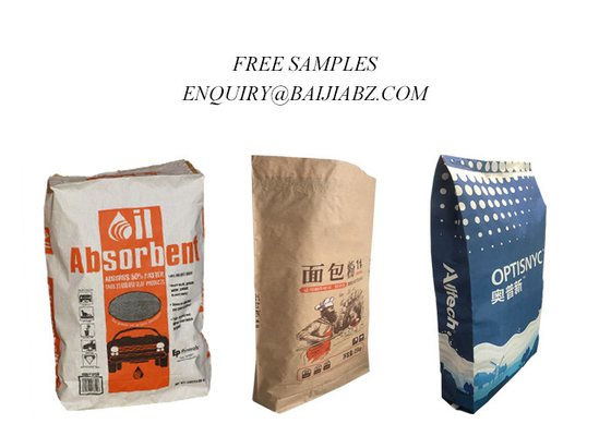 Túi giấy Kraft đa vách hấp thụ tràn chất lỏng 20kg 25kg tùy chỉnh