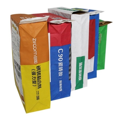 Túi giấy nhiều lớp có van dán tùy chỉnh để đóng gói bột 5Kg 10kg 20kg 25kg