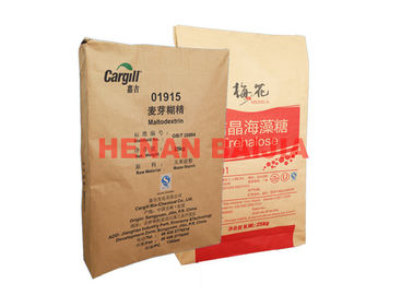 Flexo Print Heat Seals Túi giấy Thực phẩm An toàn Không mùi Multiwall Túi giấy kraft