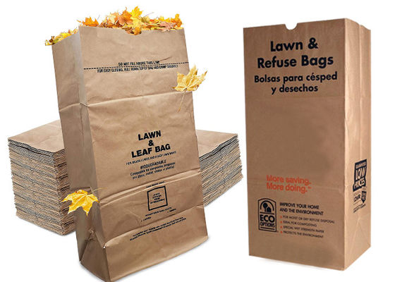 30 Gal Túi giấy Kraft phân hủy sinh học 120gsm Bao đựng giấy lớn từ chối