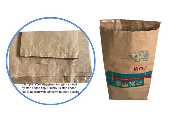 Logo in tùy chỉnh 120g / m2 Túi giấy Kraft nhiều vách với lớp phủ PE cấp thực phẩm