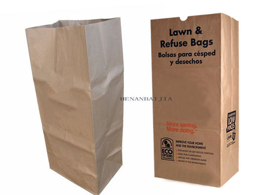 Túi giấy cắt cỏ 25Kg Loại bỏ bãi cỏ hạng nặng Túi giấy Kraft đa vách