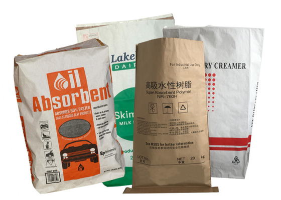 Túi bao bì giấy hấp thụ tràn chất lỏng được in tùy chỉnh 15kg 20kg