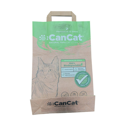 Túi giấy kraft có thể phân hủy sinh học cho bao bì Cat Litter In tùy chỉnh