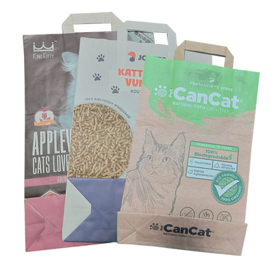 6L 10L Heat Sealed Side Gusset Handle Rỗng Tofu Cat Litter Bag In tùy chỉnh