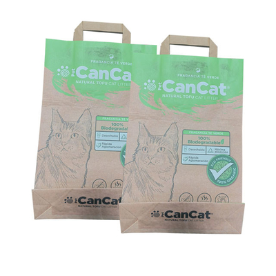 6L 10L Heat Sealed Side Gusset Handle Rỗng Tofu Cat Litter Bag In tùy chỉnh