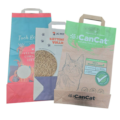 6L 10L Heat Sealed Side Gusset Handle Rỗng Tofu Cat Litter Bag In tùy chỉnh