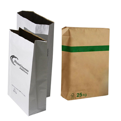Lớp thực phẩm 3 lớp Van dán Túi giấy nhiều lớp 25kg In Flexo