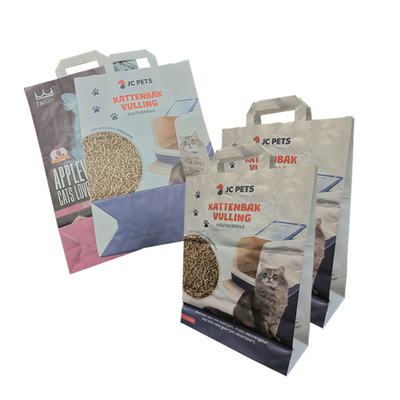 Túi giấy 7 màu Cat Litter Xử lý Túi bao bì giấy Kraft Mở miệng