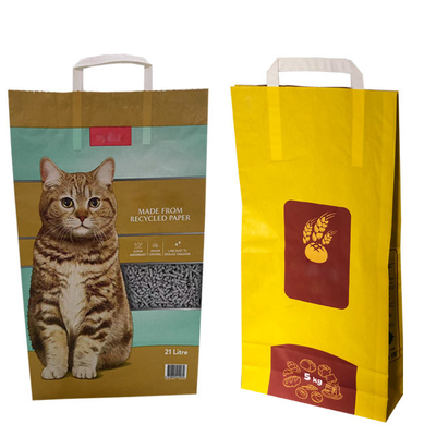 Eco Friendly 5Litres 15Ibs Cat Litter Đứng lên Túi Cat Litter Cát Đóng gói Túi có Tay cầm