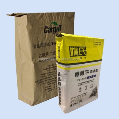 15kg 20kg Bao tải van giấy kraft nhiều lớp được in tùy chỉnh cho gói giấy xi măng