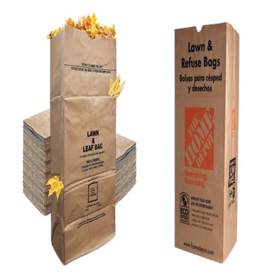 Túi giấy trắng hoặc nâu Lawn Logo tùy chỉnh cho rác trong sân