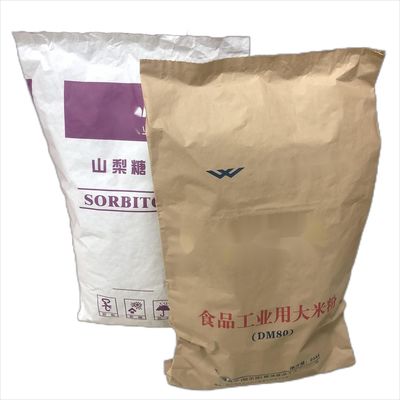 Các túi giấy Kraft nhiều tường màu trắng nâu tùy chỉnh được in cho bao bì bột và hạt công nghiệp