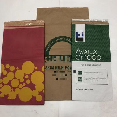 Các túi giấy đa tường được in theo yêu cầu Kraft Bag với PE