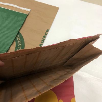 Nhãn hiệu tùy chỉnh túi giấy niêm phong nhiệt trắng nâu túi giấy đa tường