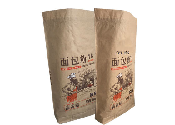 Bao bì bột mì giấy kraft Túi giấy bao bì thực phẩm 25kg