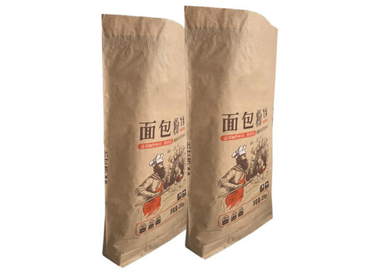 Bao bì bột mì giấy kraft Túi giấy bao bì thực phẩm 25kg