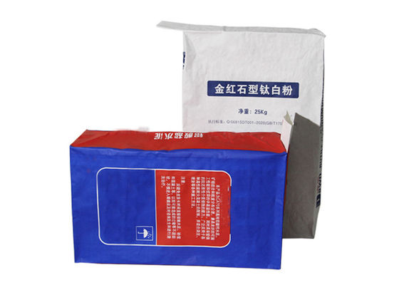 25kg Túi giấy Kraft nhiều vách kích thước lớn để đóng gói vật liệu hóa chất