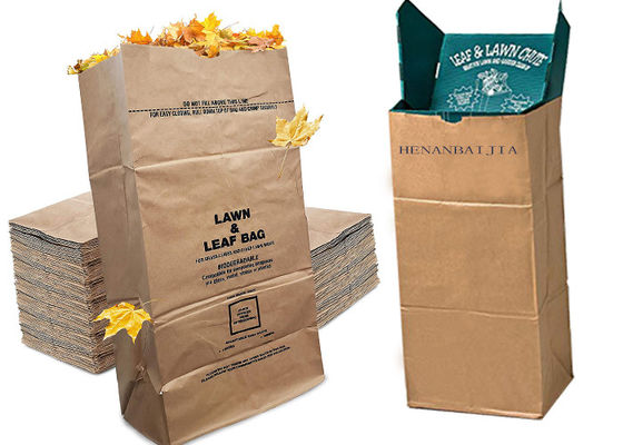 Túi giấy bãi cỏ 110L 30 Gallon Túi đựng giấy bãi cỏ có thể phân hủy sinh học