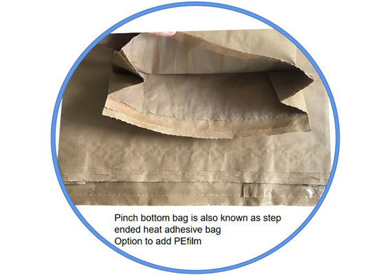 Túi giấy đa tường có độ bền cao may mở miệng Pinch đáy để đóng gói