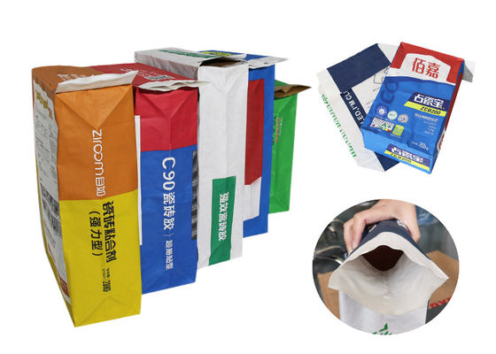 1-4 Ply Logo tùy chỉnh được dán Van đa tường Túi giấy để đóng gói bột
