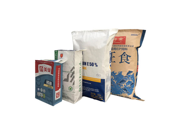 25kg 50kg Logo In 3 lớp Túi giấy Kraft đa vách ngăn Bao đựng van giấy Kraft