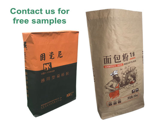 25kg 20kg 50kg Túi van giấy Kraft đa vách ngăn cho bao bì vật liệu bột