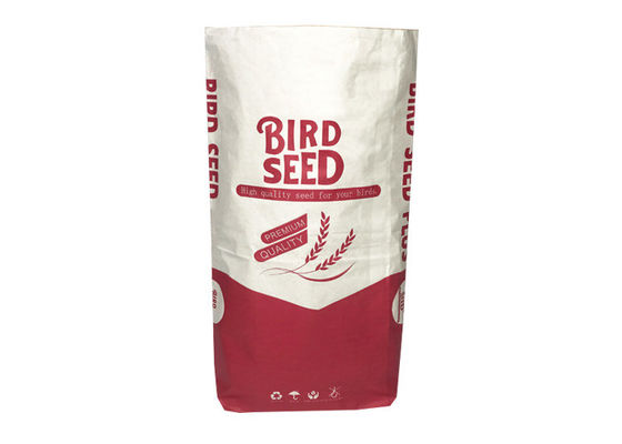 Túi giấy nhiều ngăn màu nâu 25kg Bao đựng giấy Kraft tái chế