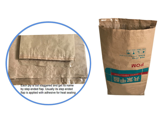25kg 20kg Túi giấy đa năng 2 lớp hoặc 3 lớp + PE Liner Bao giấy Kraft nâu