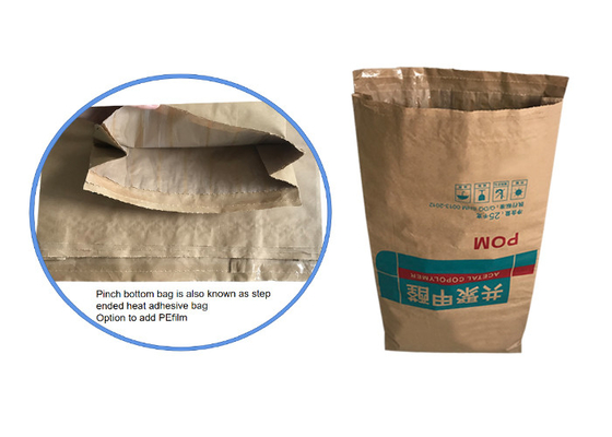 Dán bao bì Giấy đóng gói Tùy chỉnh 3 lớp 25kg 50kg Đóng dấu nhiệt Sản phẩm thực phẩm