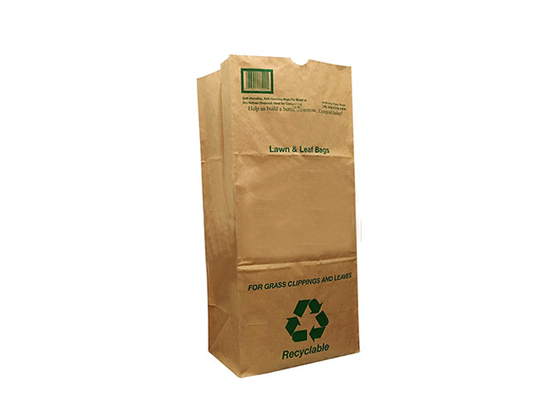 Block Bottom Lawn Leaves Túi giấy Kraft Multiwall 30 Gallon Lawn