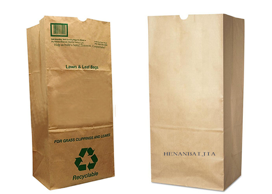 Túi giấy cắt cỏ đa vách tùy chỉnh Túi giấy in Flexo màu nâu có thể phân hủy sinh học