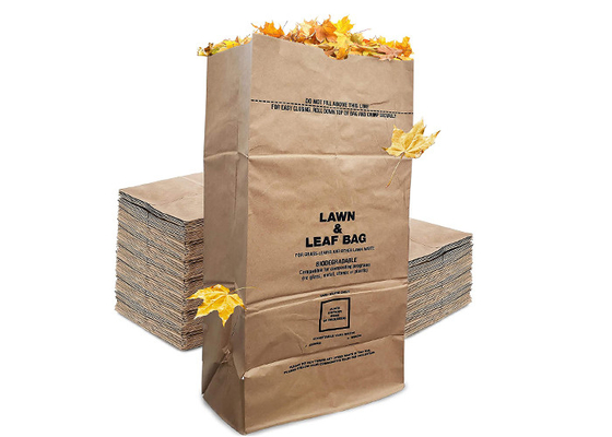 Túi giấy có thể phân hủy màu nâu Bãi cỏ Túi lá cỏ 30 gallon Thùng rác
