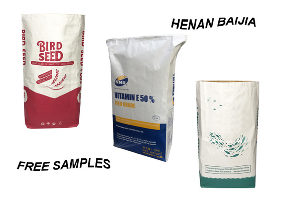 Giấy kraft nhiều lớp Pp Túi dệt chống thấm nước 3 lớp Nhựa composite 25kg 50kg