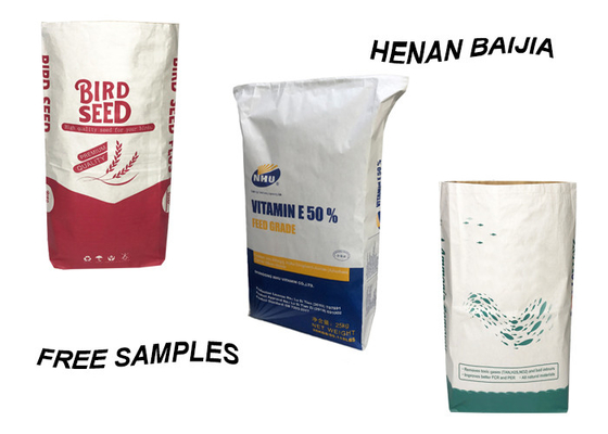 Túi giấy Kraft dệt hỗn hợp có thể tái chế chống thấm nước 15kg 25kg 3ply