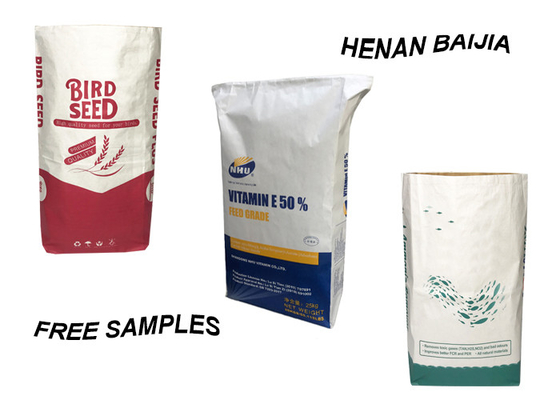 Bao bì giấy Kraft tùy chỉnh 3 lớp than có thể phân hủy sinh học 25kg