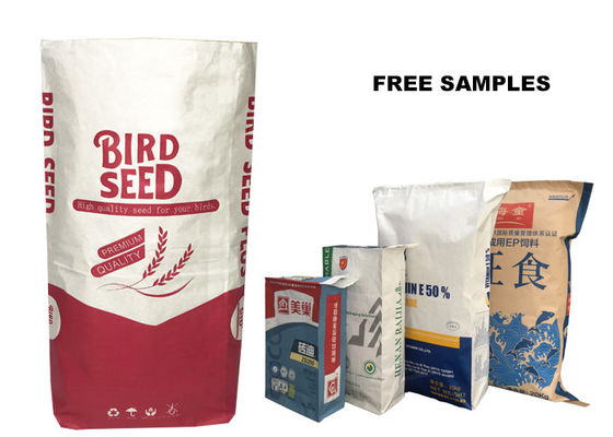 Nhiều lớp Van giấy Kraft đồng bằng Bột đóng gói Túi thực phẩm Lớp 20kg 25kg