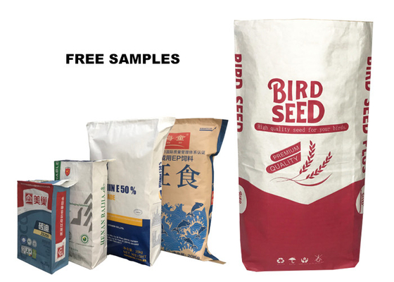 Bao bì giấy Kraft đa tường 15kg tùy chỉnh In bao bì cho gói giấy xi măng