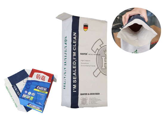Túi giấy đa tường có van dán 20kg để dán ngói với logo của riêng bạn