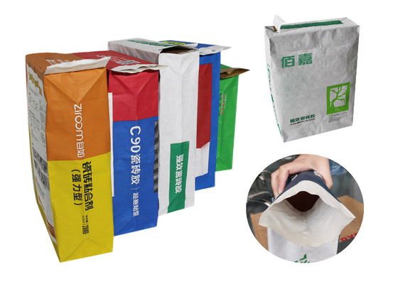 20kg Đứng lên Van dán Túi giấy Đa tường In Logo cho Chất kết dính Ngói