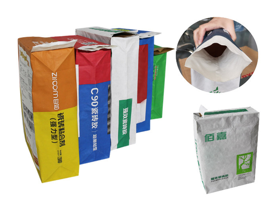 Van dán nhiều vách Túi bao bì giấy Kraft 25kg cho bột hóa chất