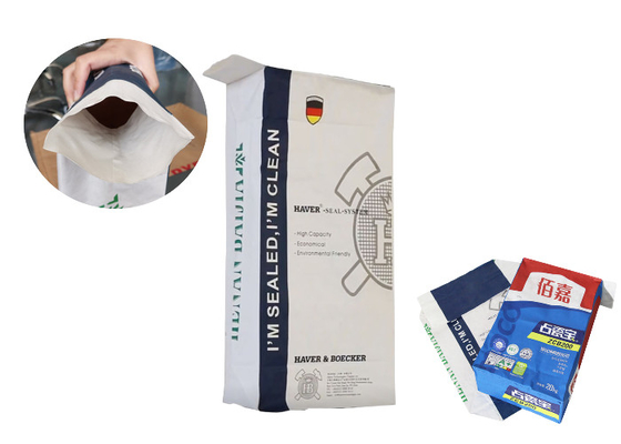 Thực phẩm cấp nhiều lớp Van giấy kraft trơn Túi đóng gói bột